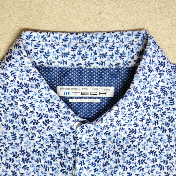 Carnoustie Tech Floral Polo Shirt Size Large • Color Ink - Picture 3 of 11